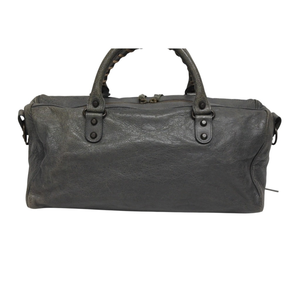 Balenciaga Leather THE gunmetal Gray Black Hardware Bag TWIGGY - Picture 3 of 9